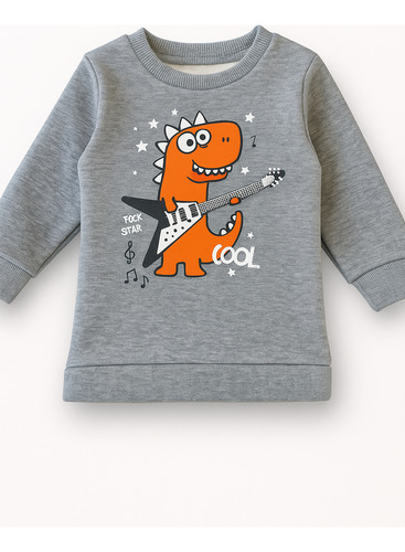 Buzo Friza Para Bebe Estampa Dino 8 A 24meses Super Abrigado