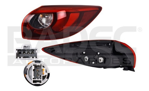 Calavera Exterior Mazda Cx5 2016 - 2017 Con Leds Tyc Der Rxc