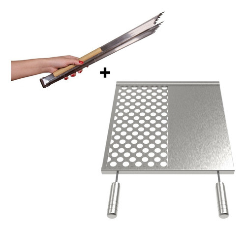 Plato para hamburguesas Meat Gripper + Griddle Coin, 42 cm, acero inoxidable