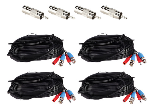 Zosi 4pcs Ahd Tvi Potencia Cable De Video 65ft Cable Conecto