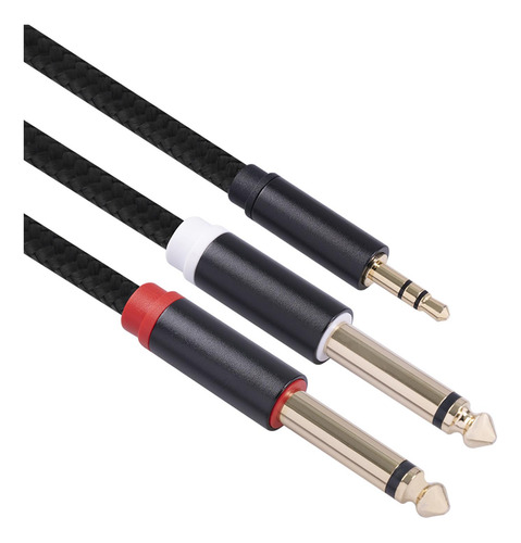 De 3,5 Mm 1/8 Trs A Doble 6,35 Mm 1/4 Ts Para Tarjeta De 1m
