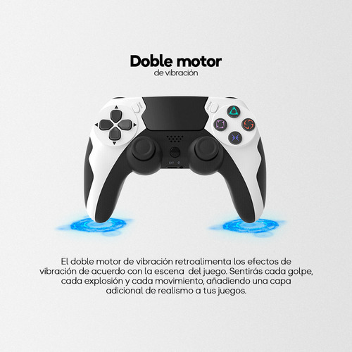 Joystick Inalámbrico Genérico Recargable Bluetooth 4.0 - Gris - Doubleshock Para Pc Gamer, Compatible con Ps4, Batería Recargable, Pantalla Táctil, Wireless Controller.