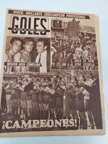Revista Goles N° 751 18/12/1962 Boca Campeón! 