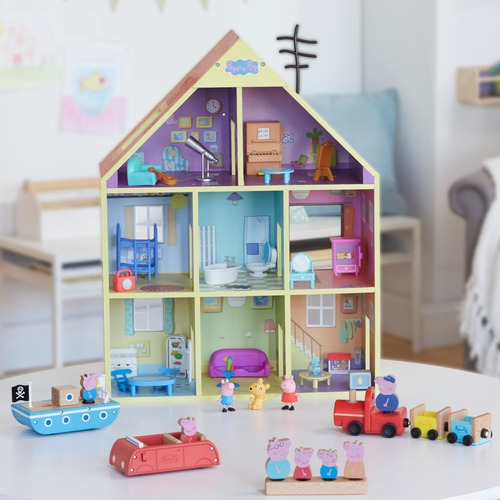 Súper Casa Hasbro De Madera De Peppa Pig Con Accesorios (Usado)