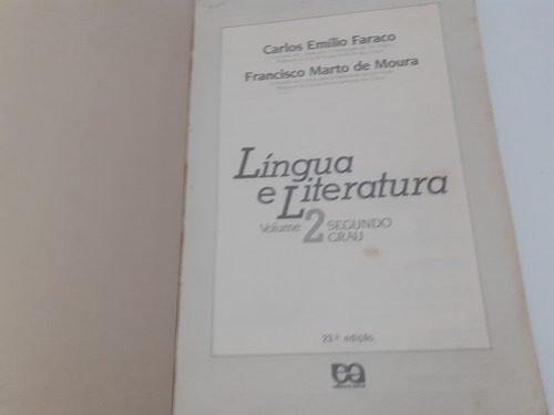 Língua E Literatura Faraco E Moura Vol 2 (Usado)
