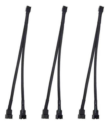 Cable Divisor De Ventilador Pwm 3pcs 2way 4pin Y Manga Exten