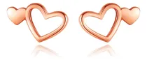 Comprar Aretes De Corazón De Oro Rosa - Aretes Pequeños Y Delicados 