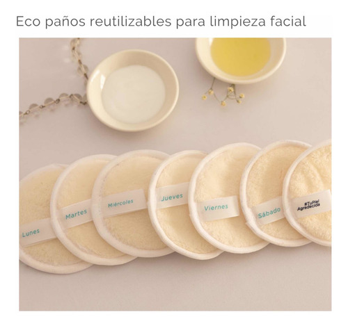 Eco Paños Demaquillantes Reutilizables De Higiene Facial 7 U