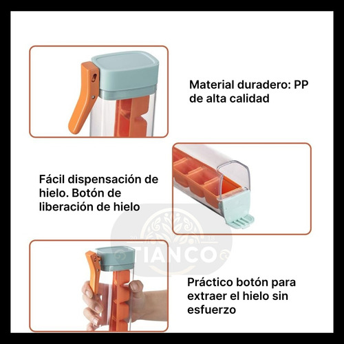 Cubetera Hielo Cuadrado Molde Apto Heladera Freezer Gatillo