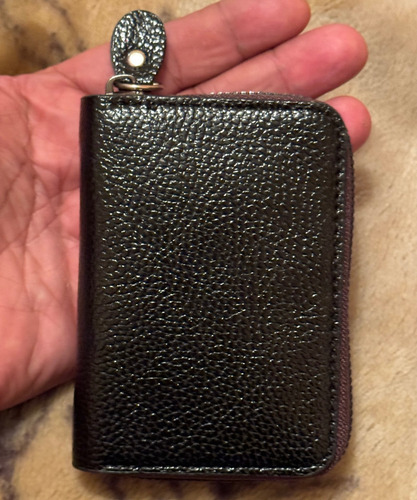 Cartera Tarjetero Billetera Monedero Moderno Unisex Varía Lisa Níquel Negro