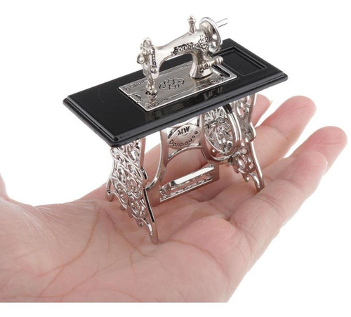 Mini Máquina De Coser De Plata En Miniatura Para