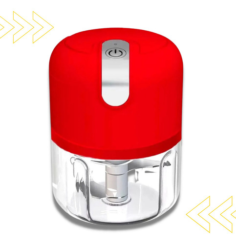 Mini Processador Moedor Elétrico Alho Sem Fio Alimentos Usb Cor Vermelho N/A