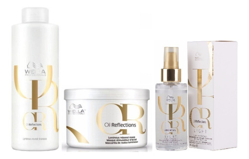  Kit Shampoo Másc E Óleo Capilar Oil Reflections Light Wella