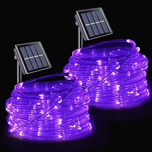 Luces Solares Moradas, 2 Paquetes 33ft 100l, Impermeables,