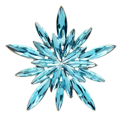 Calidad Broche Joyería Diamante Agua Azul Y Copos Nieve