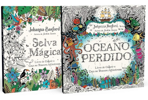 oleção Selva Mágica + Oceano Perdido, de Johanna Basford. Editora extante, capa mole em português, 2020