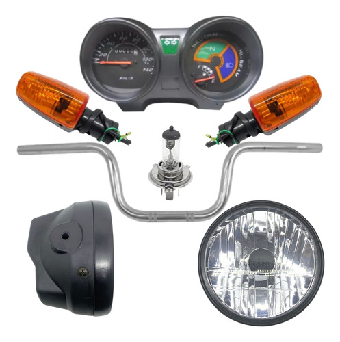 Kit Farol+painel S/odometro+lâmpada+piscas+guidão 150 Até 08