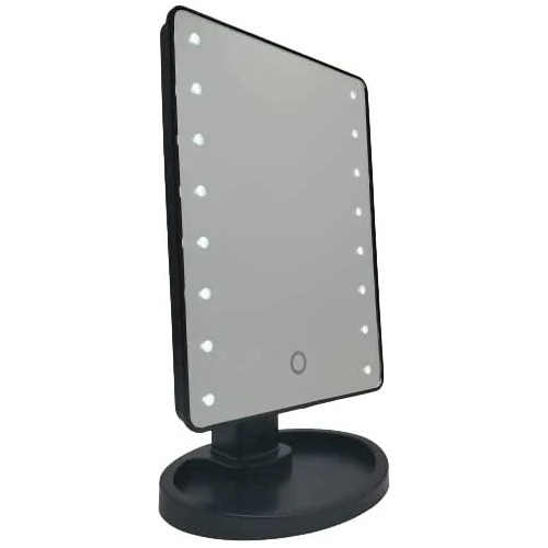 Espelho Mesa Portátil 16 Leds Botão Touch À Pilha Cabo Usb