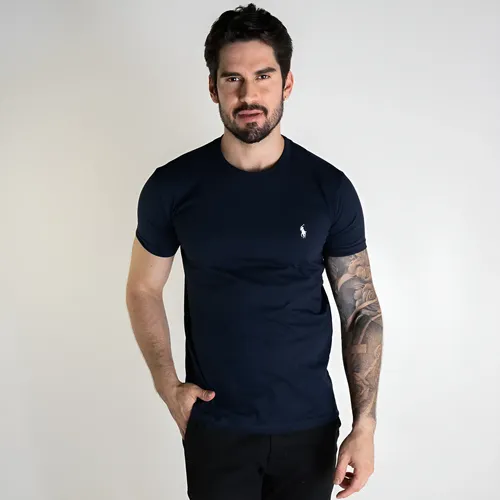Camiseta Ralph Lauren Masculina Básica Azul Petróleo