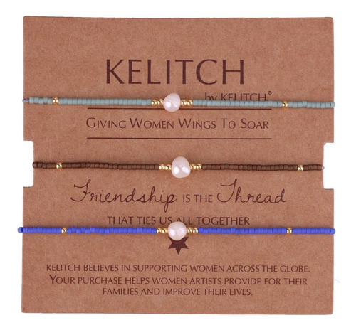 Kelitch Shell Pearl Seed Bead Bracelets Para Mujer Cuerda Fi