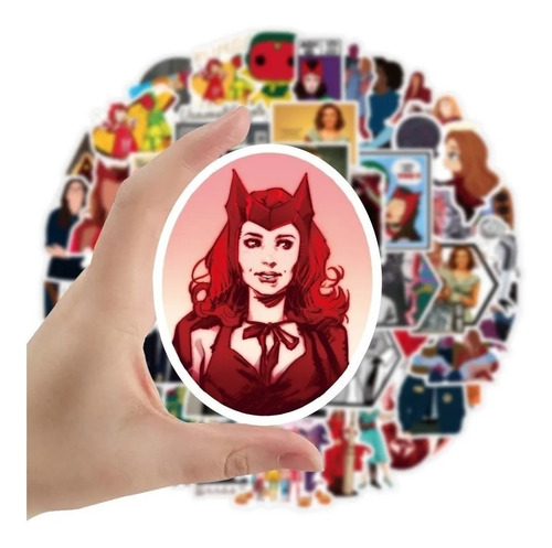 Imagen 5 de 10 de Wanda Visión - Marvel - Set De 50 Stickers / Calcomanías
