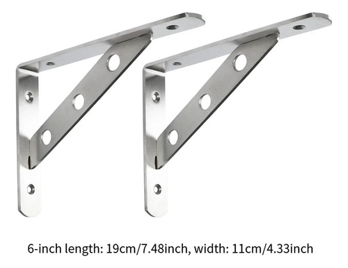 2 Soportes De Acero Inoxidable Para Estantes, 6 Pulgadas