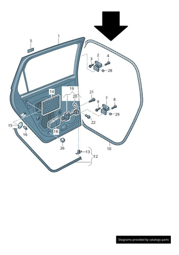 Empaque Puerta Trasera Polo 2015-2022 Volkswagen Original