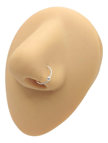Piercing Nostril Argolla 9mm Para Nariz De Plata Ley 925 Color Plateado