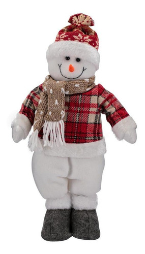 Boneco Neve Em Pe Cachecol De Tricô Tecido Alpino Natal 41cm