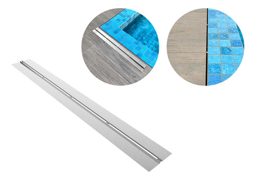 4 Ralos Grelha Linear Borda De Piscina 1 M X 12 Cm Em Inox
