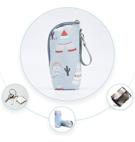2 Botella De Leche Multifuncional Bolsa Gris De Dibujos