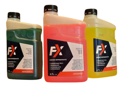 Liquido Refrigerante Orgánico Concentrado Fx (tipo A) X 12l Color Rojo, Amarillo, Verde