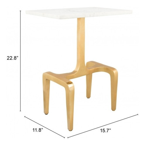 Mesa Lateral Clement Oro/blanco Këssa Muebles