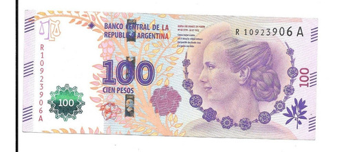Liquido Billete Argentina 100 Pesos Evita Reposición