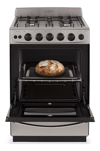 Imagen 3 de 4 de Cocina Eslabón de Lujo EFM56NI a gas/eléctrica 4 hornallas inoxidable 220V puerta con visor