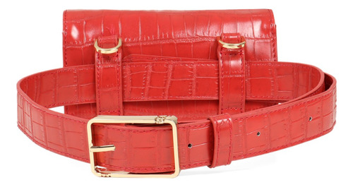 Bolsa Cangurera Para Mujer Animal Skin Color Rojo Cloe