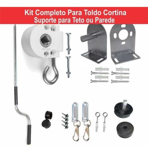 Toldo Cortina Retrátil Mola 3,40m Largura X 2,30m Altura