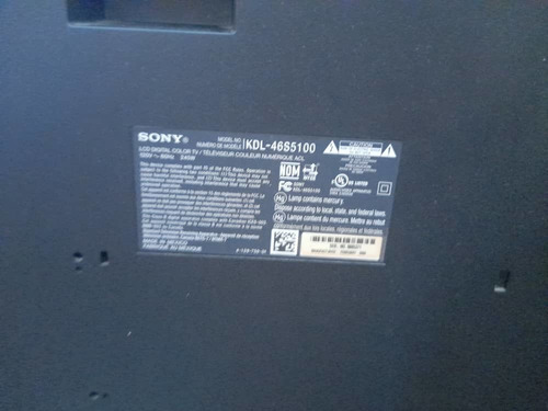 Tv Sony Bravia 3d 46 Pulgadas Modelo Kd2-46hx820 M Tarjeta