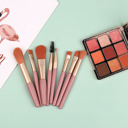 Set De Brochas Maquillaje 8pcs Pincel Rubor / Base / Sombray