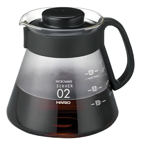 Tarro de bebida Hario XVD-60 hecho de vidrio de 600 ml, negro