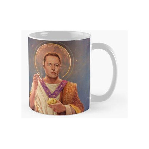 Taza San Elon De Musk - Pintura Religiosa Original De Elon M