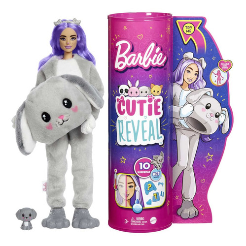 Imagen 2 de 4 de Barbie Cutie reveal muñeca perrito Mattel HHG21