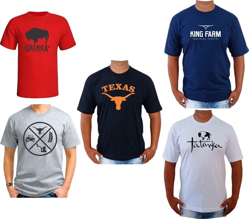 Kit De 5 Camisetas Country Tatanka Gringa King Farm Texas