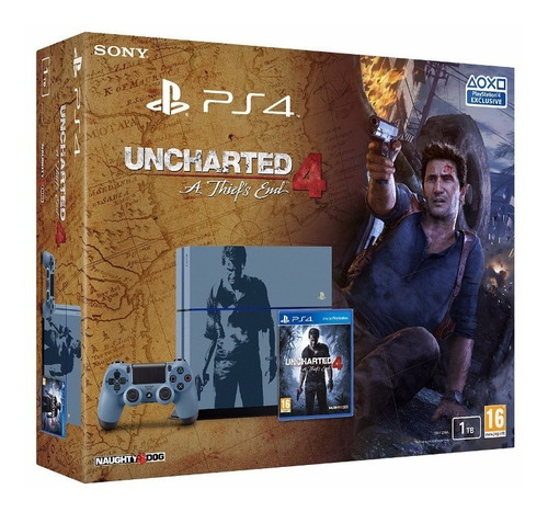 Playstation 4 Ps4 1tb Cuh-1216b Uncharted 4 Limited Edition