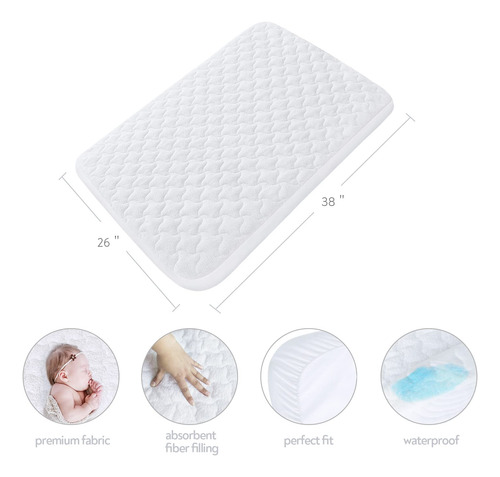 Funda De Colchón Impermeable Pack N Play, Paquete De 2