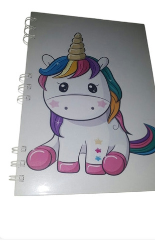 Libreta Tapa Dura Unicornio Blanco