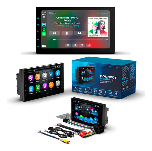 Kit Multimidia 7 Mp5/bt/usb + Moldura Prata Focus Ka Ranger