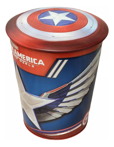 Cubeta Para Palomitas Capitan Ameria 4+2vaso(nueva, Sellada)