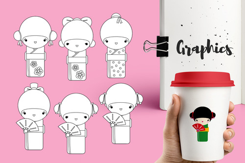 Imágenes Digitales Muñecas Japonesas Kokeshi 1325286