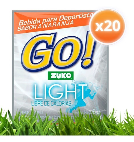 Jugo En Polvo Isotónico Zuko Go! Naranja Light X20 Sobres